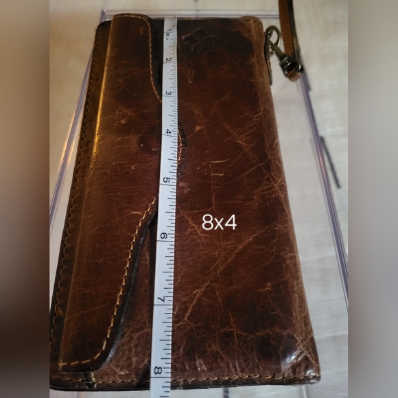 Patricia Nash Vintage Brown Leather Wristlet Wallet - Picture 10 of 13